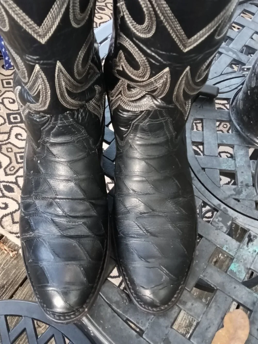 Vintage Montana Boot Company, Pangolin Prints, Size 11D, Black